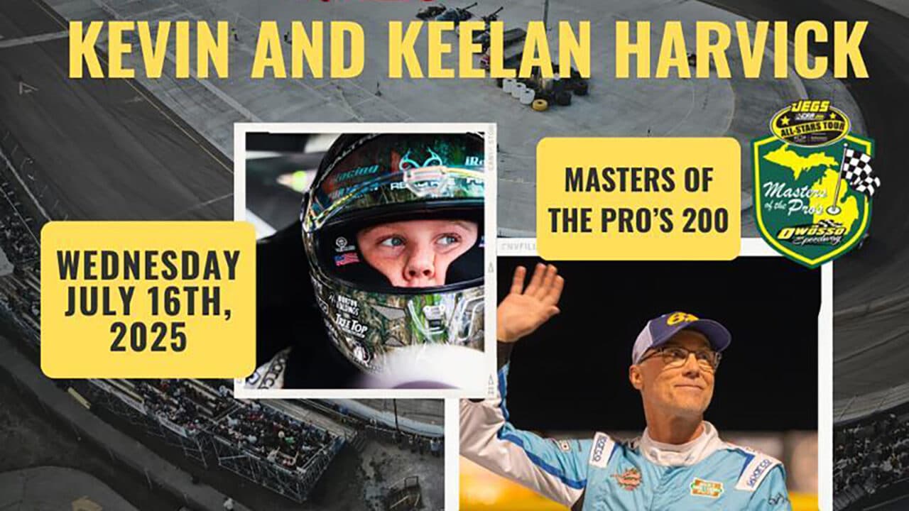 hero image for Kevin Harvick to Battle Son Keelan Harvick at Owosso Speedway in July