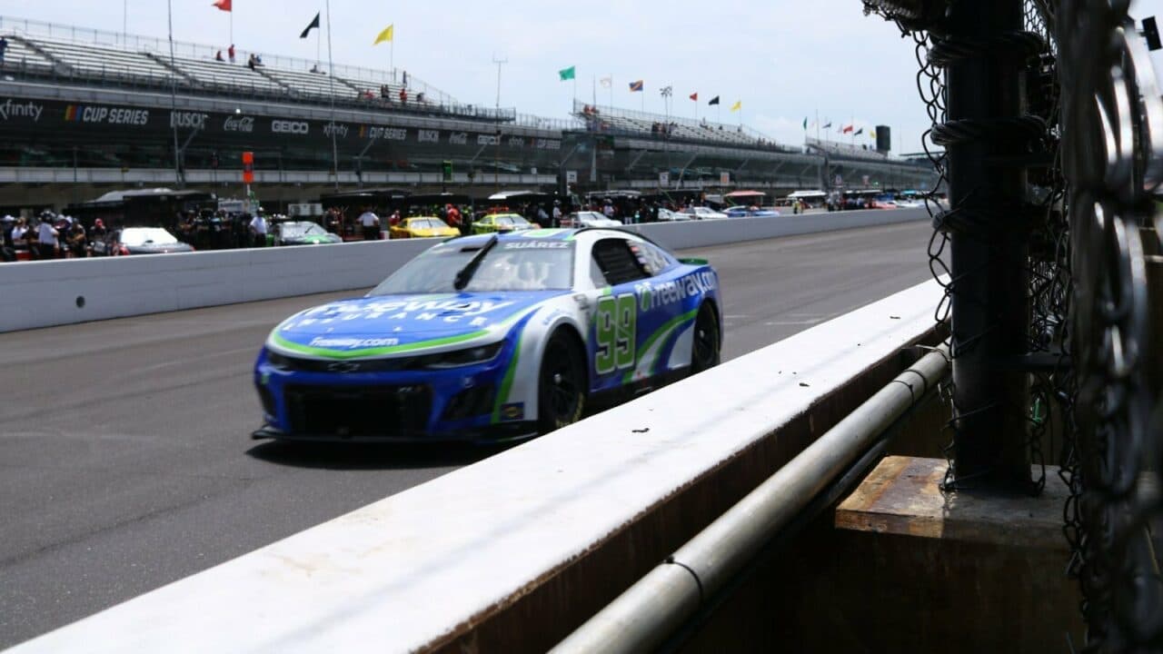 hero image for Daniel Suárez to Roll From Pole in Sunday's Verizon 200 at The Brickyard