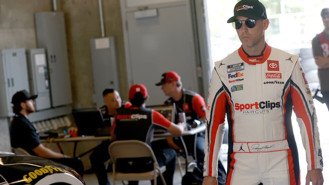 hero image for Denny Hamlin Third in Practice, Ready to Chase First Brickyard 400 Win