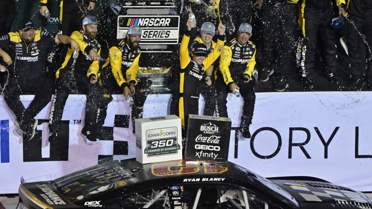hero image for Ryan Blaney Earns Sentimental Victory in Inaugural Cup Series Event at Iowa