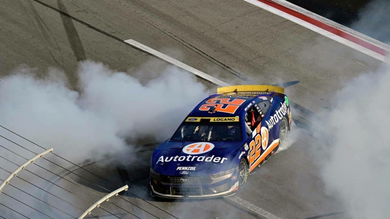 hero image for Joey Logano Uses Teammate Push to Win at Atlanta