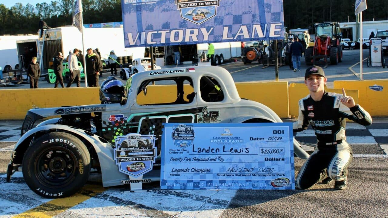 hero image for Landen Lewis Clinches $25k Prize in Legends Car Event at Southern National