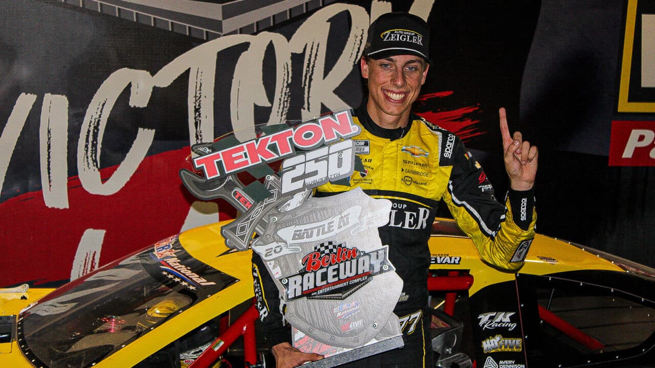 hero image for Carson Hocevar Takes Battle At Berlin Win Over Erik Jones, Bubba Pollard