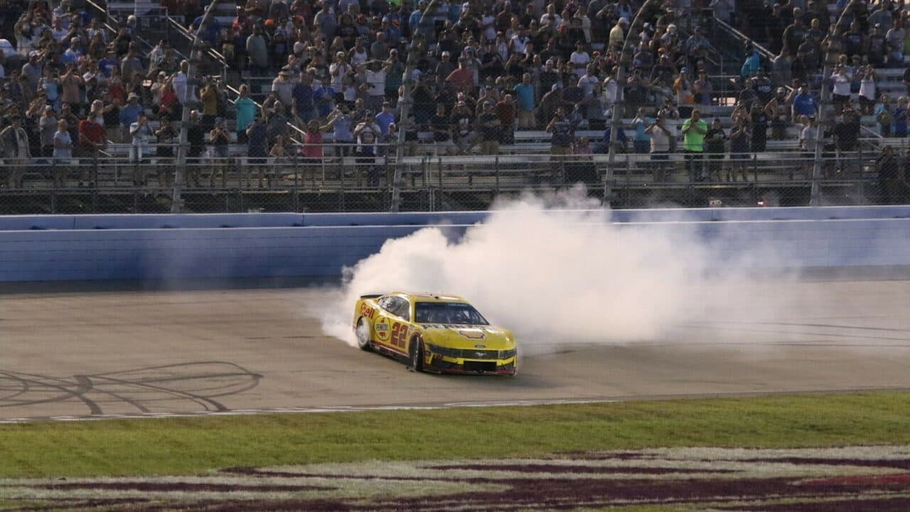 hero image for Joey Logano Stretches Final Fuel Tank 110 Laps; Wins Ally 400 at Nashville