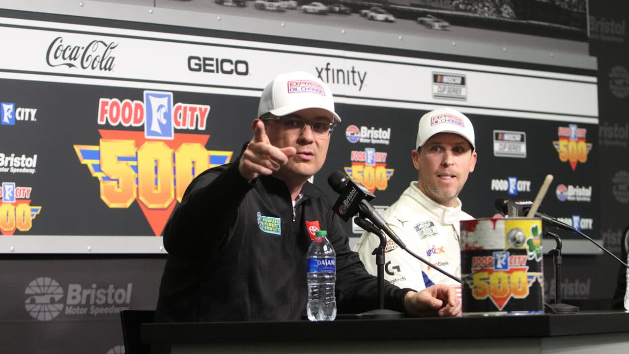 hero image for Denny Hamlin, Ty Gibbs to Have New Crew Chiefs in 2025; Gabehart Named JGR Competition Director