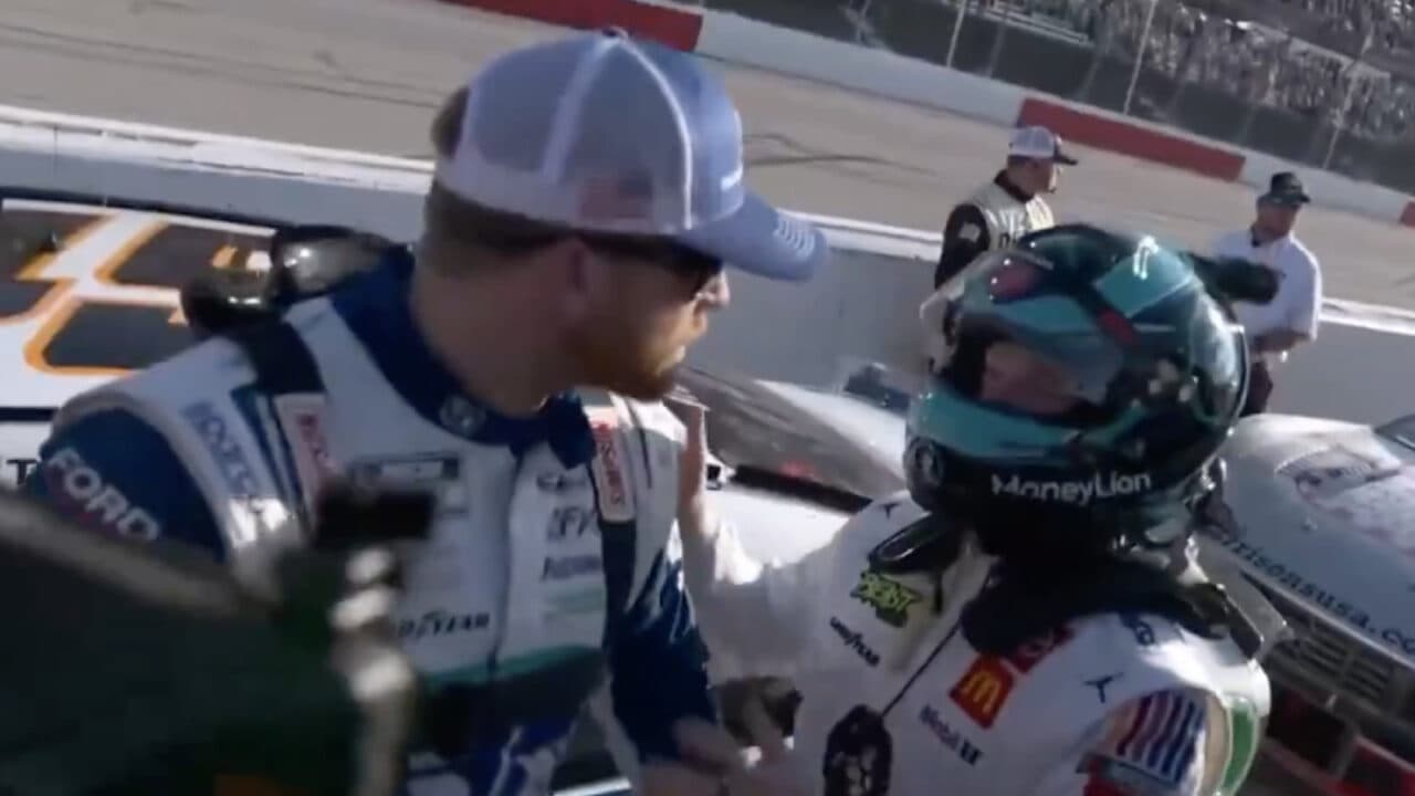 hero image for Chris Buescher Confronts Tyler Reddick After Late-Race Contact for the Lead