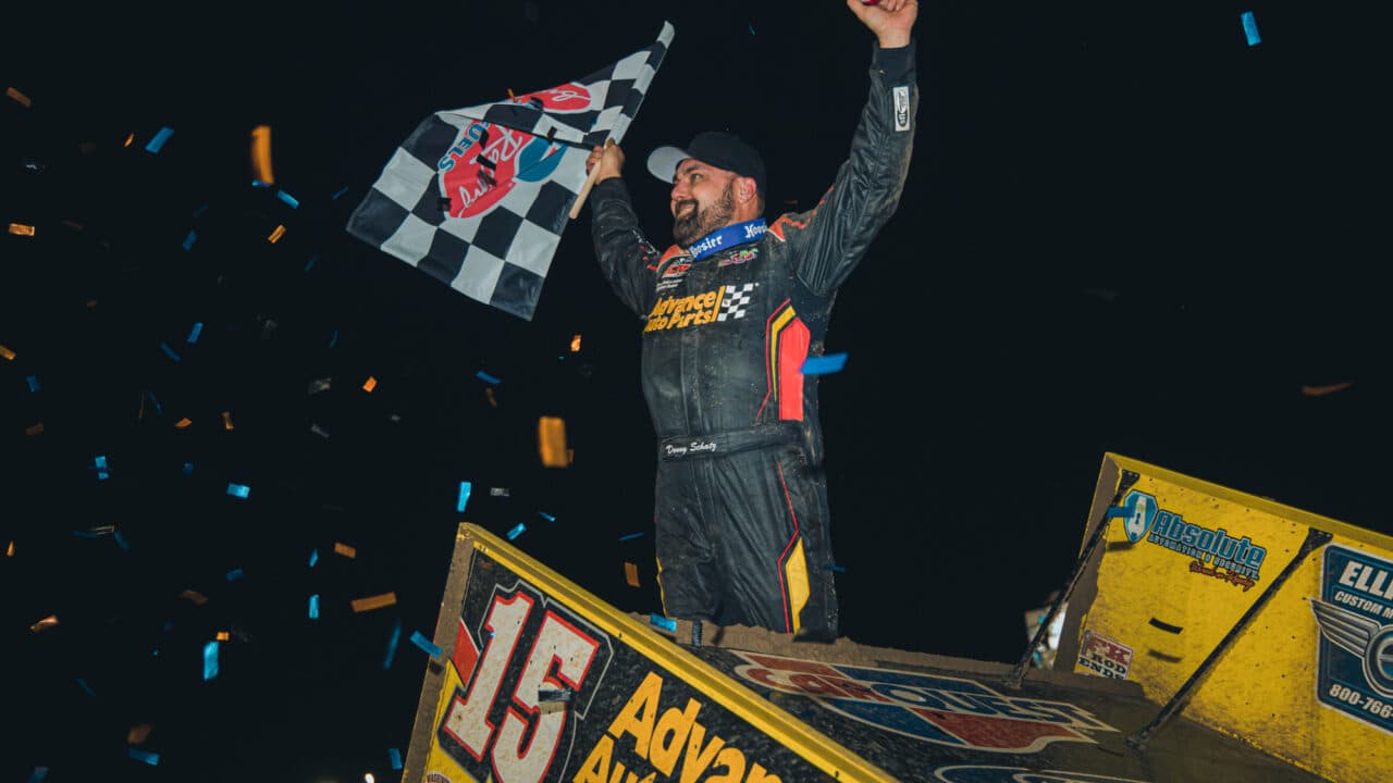 hero image for Donny Schatz Denies Kyle Larson to Win World of Outlaws Opener at Volusia