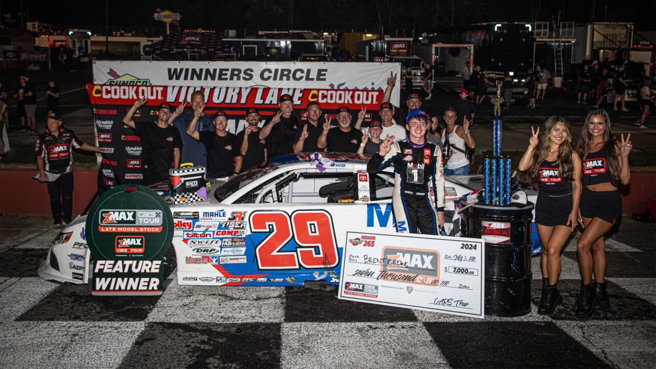 hero image for Brent Crews, Tristan McKee Win On Wild CARS Tour Night at Caraway