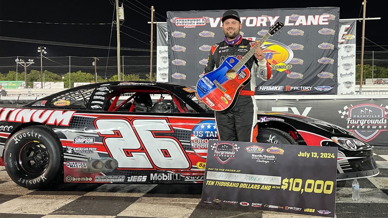 hero image for Casey Roderick Adds Another Guitar With North/South Super Late Model Challenge Win