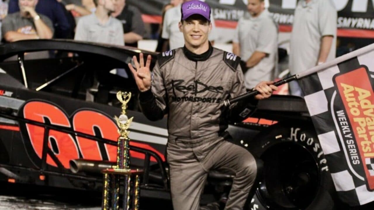 hero image for Hirschman wins Richie Evans 100, Blewett takes World Series