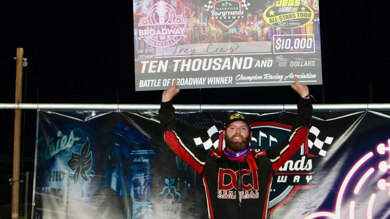 hero image for Trey Craig Beats the NASCAR Stars, Wins Battle of Broadway 150 at Nashville Fairgrounds