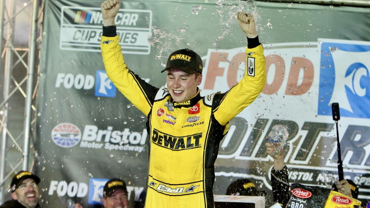 hero image for Christopher Bell Outduels Tyler Reddick to Score Win on Bristol Dirt