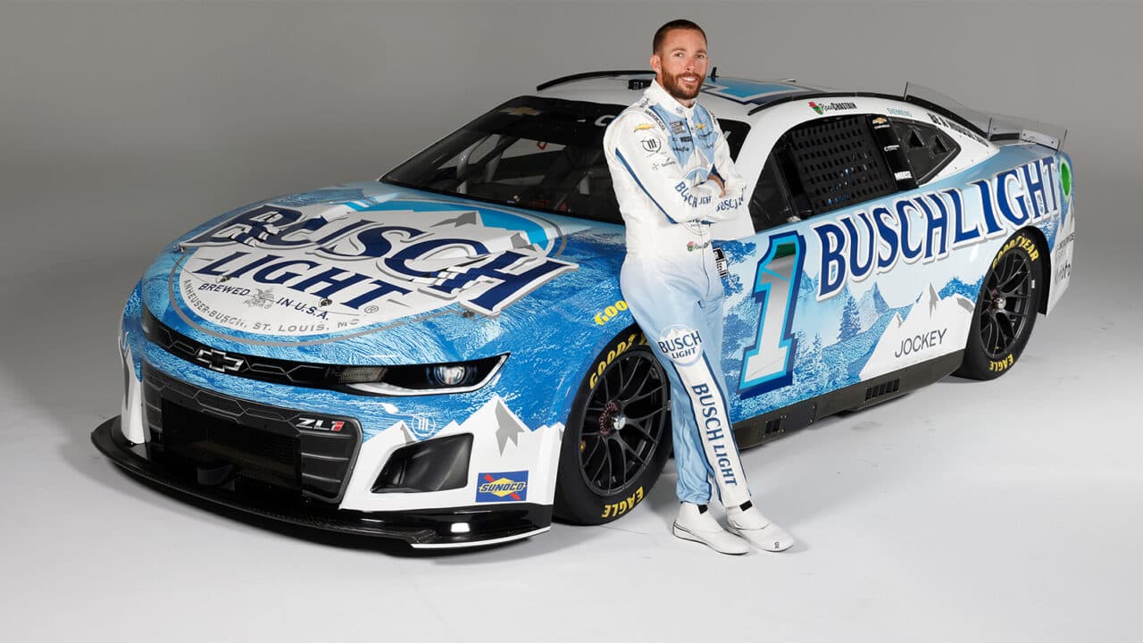 hero image for Trackhouse, Ross Chastain Unveil 'Iconic' Busch Light Scheme for 2024